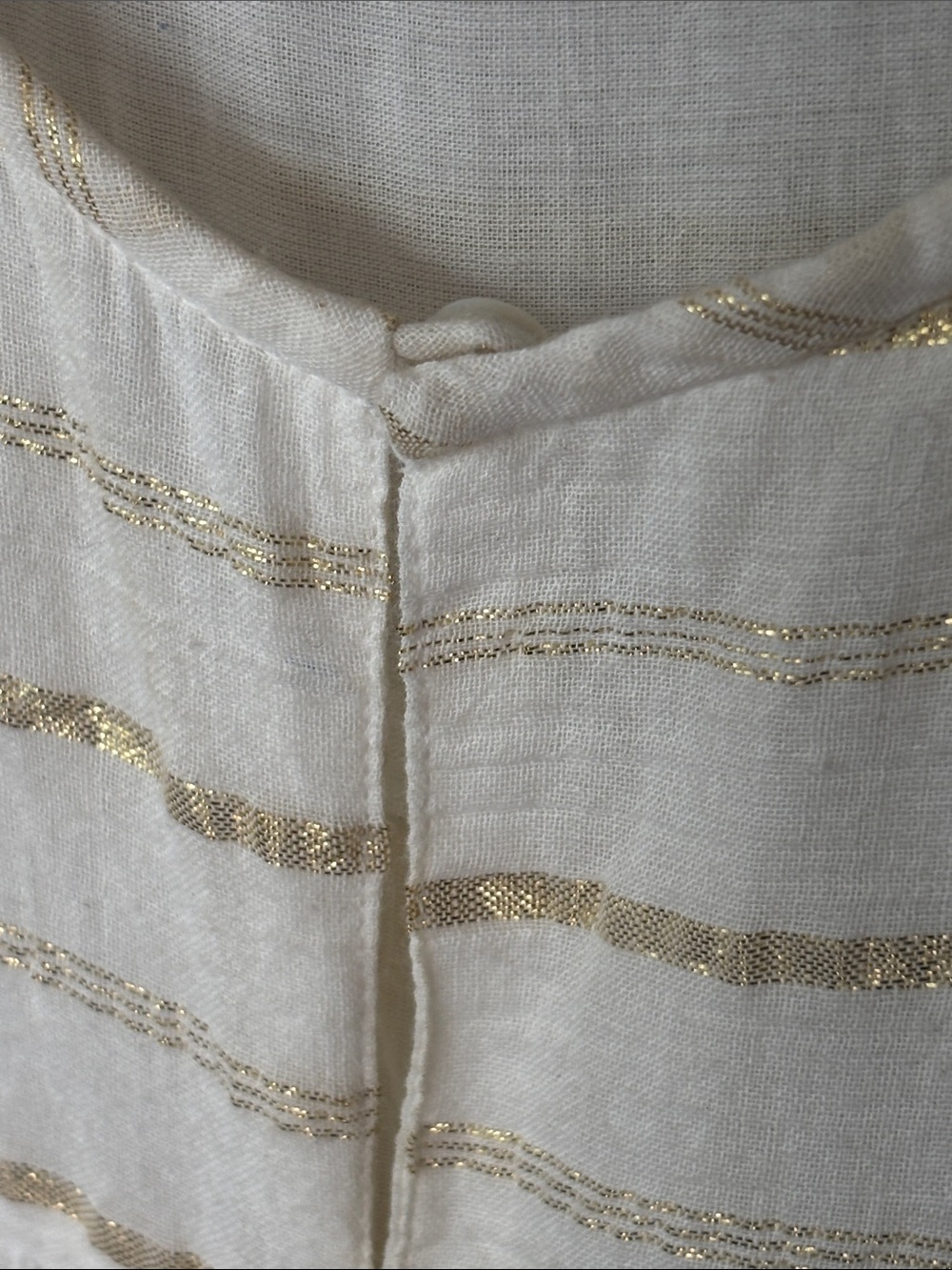 Isabel Marant Étoile Cream Gold Metallic Stripe Maxi Dress Boho Luxe size S - Picture 5 of 13